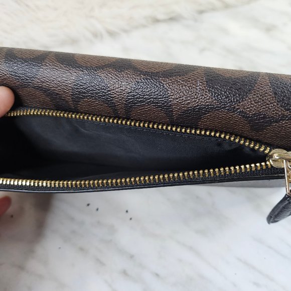 Coach Brown Signature Coated Canvas Long Wallet - Picture 7 of 10